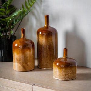 Gallery Direct Vormark Vases in Brown and available in 3 sizes;Small H17cm, Medium H25cm, Large H32cm
