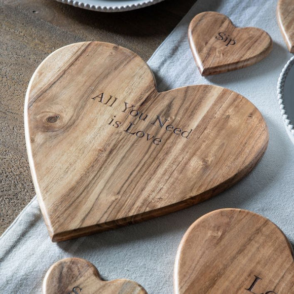 'All you need is love' Heart Chopping Board