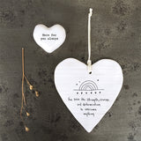East of India Porcelain Hanging Heart - You have strength, courage to overcome anything - 6224