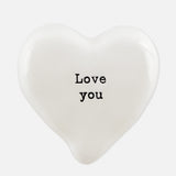 East of India - White Heart Pebble 'Love You' - 6700