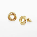Life Charms the Thoughtful Jewellery Co. Gold plated stud hypoallergenic Earrings collection; Gold Knot design