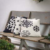 Black & White Reversible Scattered Snowflake Cushion