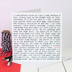 Wise Words Quotable Card About Books - Coulson Macleod Perfect for book lover