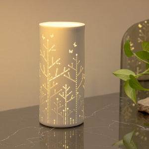 Light Glow Ceramic Column Lamp H28cm Design - Butterflies on Stems