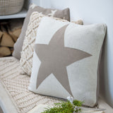 Retreat - Reversible Taupe Star Knit Cushion 2SS21