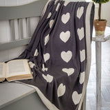 Retreat - Reversible Charcoal & Ivory Heart Throw | 20SS32