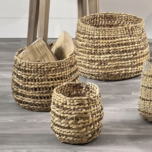 Pacific Lifestyle - Woven Water Hyacinth Round Baskets