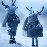 Wikholmform - Unique design & products from Scandinavia Eli Grey Standing Fabric Reindeers H35cm