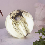 Silk Agate 28cm Glass Sphere Hand Blown Lamp