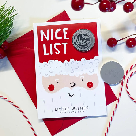 Santa Nice List Token on Card