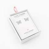 Life Charms Butterfly Silver Stud Earrings