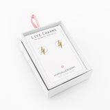 Life charm earrings gold lightening bolt E200G