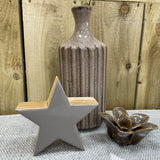 Grey Enamelled Wooden small Star