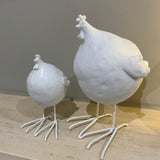 Wikholme Round white roosters - easter and spring decoration