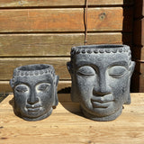 Wikholm Buddha Black Plant Pots - 23cm & 16cm