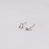 Sweet asymmetrical music note stud earrings presented in a message bottle on a card that reads "may you be happy always"  Sterling Silver
