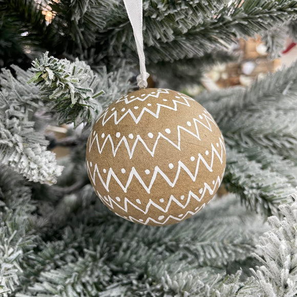 Retreat - Brown Paper Handmade Baubles - Zig Zag