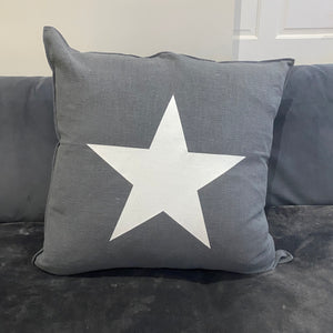 Chalk - Giant Natural Fibre Charcoal Star Cushion