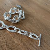 Eliza Gracious - Chunky Linked Chain Bracelet | Silver & Matt Silver