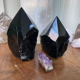 Crystal Black Obsidian Energy Point H10-11cm 