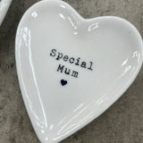 Small Ceramic Heart Trinket Dish - 'Special Mum'