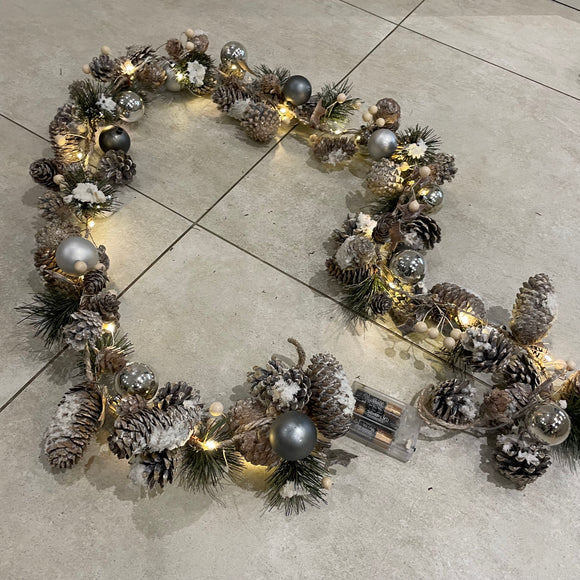 Pinecone & Bauble LED Garland L200cm