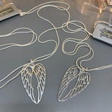 Eliza Gracious - Twin Angel Wing Necklace | Matt Silver