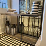 Jersey Concrete Effect MDF & Black Iron Console Table