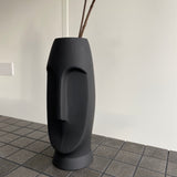 Small Matt Black Face Vase