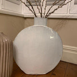 Large White Round Ceramic Vase - 57cm