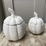 Matte White Pumpkin Jars