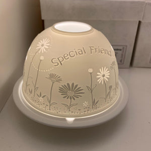 Light Glow Dome T-light Holder - 'Special Friend' LD90139