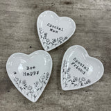 Ceramic Heart Trinket Dish - Bee Happy