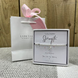 Life Charm Bracelet - ‘Strength’ in it's gift box (included) with matching Life Charms Gift Bag (sold separately for £2)