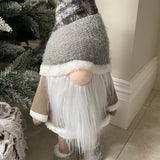 Grey & Beige Bouncing Santa Gnome