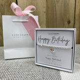 Happy Birthday LC Bracelet in it's gift box (included) with matching Life Charm Gift Bag (sold separately for £2)