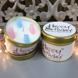 Lily Flame Scented Tin Candle - Happy Birthday