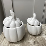 Matte White Pumpkin Jars