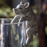 Tristan Piglet Pot Hanger - Grey & Silver
