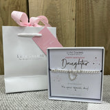 Happy Birthday Daughter LC Bracelet in it's gift box (included) with matching Life Charm Gift Bag (sold separately for £2)