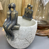 Pot Hangers adding character to your Planter or vase; Togetherness Pot Hanger H15cm - Antique White & Bronze