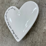 Ceramic Heart shaped Trinket Dish with loving quote: 'Love you now, love you still, always have, always will' Send with love heart dish gift boxed