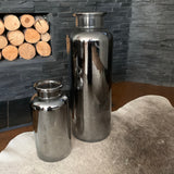 Tall Smoked Silver Glass Vases - Small & Large