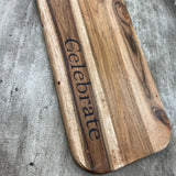 Wooden Chopping Board with Handle 'Celebrate'