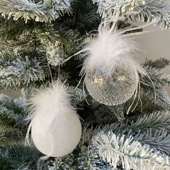 Feather Top Glass Baubles