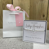 Lucky Horseshoe LC Bracelet in it's gift box (included) with matching Life Charm Gift Bag (sold separately for £2)