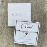 Life Charm Bracelet - ‘So Proud' in it's gift box (included)