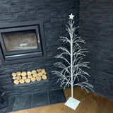White Metal Glitter Xmas Tree - 150cm