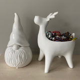 Wikholmform - Unique design & products from Scandinavia Matte White Standing Reindeer Bowl H16cm 05417