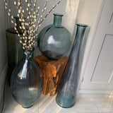 Balloci Ribbed Blue Glass Vase - 59cm